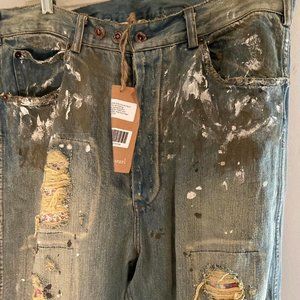 NWT Magnolia Pearl Calico Miner Denim Jeans OS